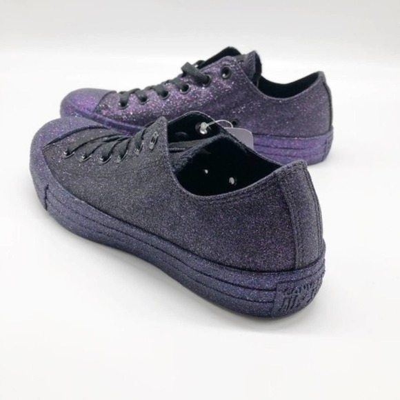 CONVERSE All Star Low Top Purple Glitter Sneakers - Picture 6 of 9
